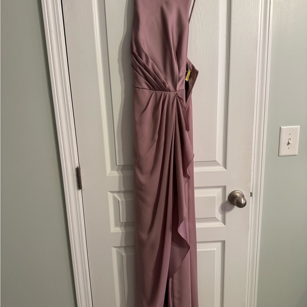 White House Black Market One Shoulder Mauve Dress